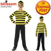 CK1006 Boys Odlaw Where's Wally Yellow Waldo Cartoon Costume Book Week Outfit