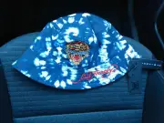 ADULT ED HARDY OSFM REVERSIBLE WHITE/BLUE TIGER BUCKET HAT - NWT.