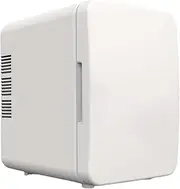 Qianly 4L Mini Fridge Freestanding Beverage Refrigerator Cooler Single Door Beauty Tool Fridge for Bar Desk Outdoor Car Truck, white