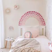 Pink Watercolour Polka Dots Rainbow Wall Stickers