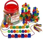 Learning Can Be Fun Translucent Lacing Beads Jar 96 Pieces Pack