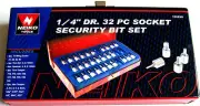 32pc 1/4"SECURITY TAMPER PROOF TORX HEX BIT SOCKET SET