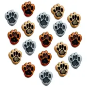 Tiny Paws Craft Buttons -Cat Dog Craft Scrap Sew Miniature Embellishments