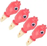 HEALSOPTHY 4pcs Red Fish Pattern Whistles Safe and Sturdy Cheering Props for Parties and Educational Fun for Activities