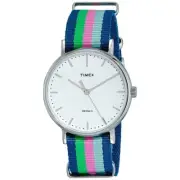 Timex Women's Watch Fairfield Silver Dial Slip-Thru Nylon Strap TW2P91700