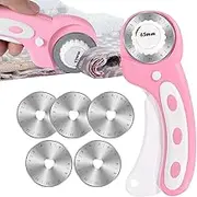 Fravsiu Ergonomic Rotary Fabric Cutter 45mm, Rotary Fabric Cutter | Precision Rotary Fabric Cutter 45MM - Quick Change Cutter, Safety Button for Quilting, The