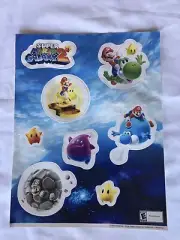 2010 Super Mario Galaxy 2 Nintendo Wii Promotional Sticker Sheet Free Shipping