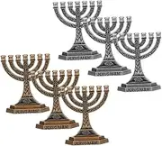Levemolo 7 Branch Hanukiah Candlestick Holders Vintage Design for Religious Home Decor