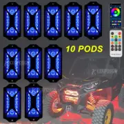 10 Pods RGB LED Rock Lights Underbody Light For Polaris RZR 570 800 900 XP 1000