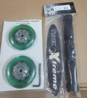 SHARPER IMAGE ROLLERBOARD SCOOTER WHEELS W/LED LIGHTS ~GREENJD RAZOR REPLACEMENT