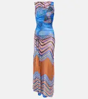 [Ulla Johnson] Ulla Johnson Natalia gathered jersey maxi dress AU 14 blue