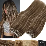 Micro Ring Beads Link Hair Extensions Easy Loop Micro I Tip 100% Remy Human Hair