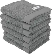 Tom Tailor Guest Towels, Set of 6, 30 x 50 cm, 100% Cotton/Terry Towels, with Hanger and Label with Logo, Colour Bath Towel Grey (Moody Grey)