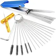 Valchoose Premium Torch Tip Cleaner, Carburetor Cleaning Kit Heavy Duty Density Nylon - Stainless Steel 13 Cleaning Wires Set + 5 Nylon Brushes + 10 Cleaning Needles +1 Throttle Wrench + 1 Sharp Pick