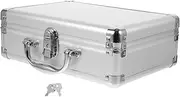 Tofficu Aluminum Alloy Briefcase with Sponge Inserts Durable Hard Storage Case for Instruments Cameras Makeup Tools Stylish Design with Comfortable Grip for