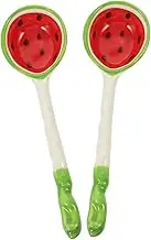 NOLITOY 2Pcs Fruit Pattern Ceramic Spoons Set Long Handle Kitchen Spoons Lightweight for Easy Soup Serving for Home and Entertaining