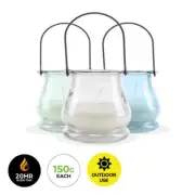 150g Home Master® Citronella Scented Candles Coloured Teardrop Glass Pots