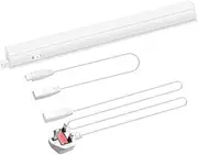Connectible 5W LED Kitchen Under Cabinet Lamp Under Cupboard Light Tube Neutral White 4000K Length 313MM with British Power Plug Replace Fluorescent Light Fixture Pack of 1 Lamp by Enuotek