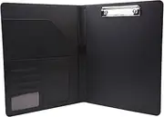 zolyet A4 Multi-Functional File Folder PU Leather Busin Padfolio Paper Document Storage Organizer for A4/A5 Document Busin Card Credit Card Black
