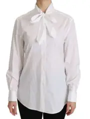 Dolce & Gabbana Elegant White Turtle Neck Polo Women's Top Authentic