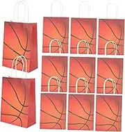 Generic 12Pcs Basketball Theme Kraft Paper Candy Bags Goodie Bags for Parties Festivals Celebrations for Sweets Snacks and