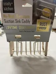 Totally Kitchen No-Rust Aluminum Suction Sink Caddy Luxury Champagne Finish