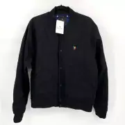 NWT PS Paul Smith Wadded Logo-Embroidered Men's Wool Cashmere Bomber Jacket