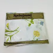 Vintage Springmaid Wondercale Floral Double Fitted Sheet No-Iron Percale USA