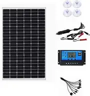 100W 12V/24V Household Solar Panel with 10A Charging Controller and Extension Cable Suitable for Ships Cars Motorcycles and Ships