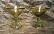 Vintage Pastello Handblown Martini Glasses