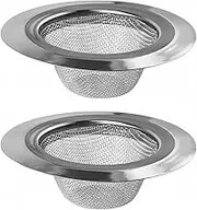 2PCS NUZAMAS Sink Mesh Filter 4.5 inches Diameter Kitchen Sink Strainer Stainless Steel Sewage Basket Filter Trap Bathroom Sink Drain Filter