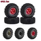 63mm Beadlock 1.0" Wheels and Tires for 1/18 1/24 SCX24 FCX24 TRX4M RC Crawler