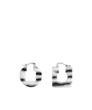 Loop earrings One size Black and white zebra