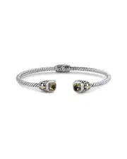 Samuel B. 18K & Silver 1.70 ct. tw. Citrine Square Bangle Bracelet