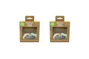 2x Playette Silicone And Wood Baby Infant Heart Teether Chew Play Toy Mint 4m+