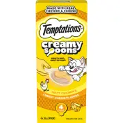 Temptations Creamy Spoon Cat Treats Tasty Chicken & Cheesy Cheese 4 x 10g