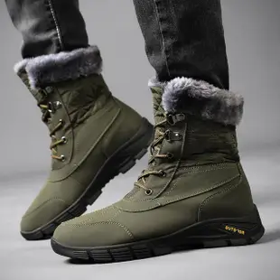 【MINE】保暖雪靴/保暖機能防潑水時尚拼接休閒雪靴-男鞋(綠)