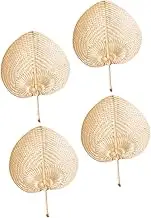 HOLIDYOYO 4pcs Hand Woven Bamboo Handheld Fan Portable Decorative Summer Fan for Adults for Home Office and Dancing Beautiful Chinese Style Woven Design