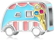 [Generic] Ice Cream Van Truck Charm Bead Genuine 925 Sterling Silver Compatible With Bracelet