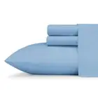 Jersey Knit 4-Piece Blue Solid Cotton Blend King Sheet Set