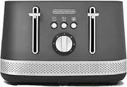 Morphy Richards Illumination 4 Slice Toaster, 7 Toast Settings, Browning Controls, Variable Width Slots, Auto Pop-up, Removeable Crumb Tray, Cord Storage, 1500W, Titanium, 248022