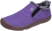 [Morbuy] Snow Boots Women, Winter Warm Thickening Fur Lined Waterproof Anti-Slip Anti-Skid Lightweight Elastic Ankle Booties Slip On Comfy Outdoor Sport Flats Shoes..