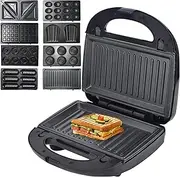 Sandwiches Toaster 8 in 1 - Donuts Maker, Madeleines & Waffles Maker Grill with Detachable Non-Stick Plates, Double-Sided Heating Breakfast Maker Machine for Home