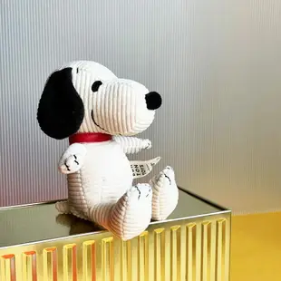 Snoopy史努比燈芯絨填充玩偶-奶油 12cm