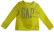 GAP Kids Crewneck Pull Over Glittery Logo Sweater Mustard Yellow Size 8 Medium