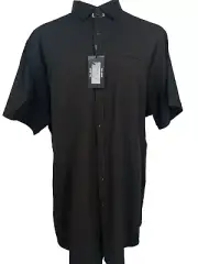 NWT Murano Men’s Button Up Shirt Black Bronze Sz 3XT Tall Short Sleeve