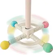 Bird Cage Toys,Bird Cage Perch Stand - Rotating Interactive Foraging Wooden Chewer for Parakeet Cockatiel Conure Canary Lovebird Pet Pigeon