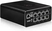 SJRC Mini PC Firewall Micro Appliance, 12th Gen Pentium Gold 8505, 8 x i226V 2.5GbE LAN, DDR5 16GB RAM 512GB NVMe SSD, Support OPNsense, USB3.2, Type-C, TF Slot, 4 Display, Console