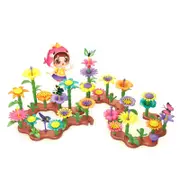 Catzon 144Pcs Flower Garden Building Kit STEM Toy for 3-7 Year Old Girls