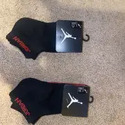 Air Jordan Boy 2 Packs Of 3 Pair No Show Socks ~ Black ~ 3Y-5Y ~ Sock Sz 7-9